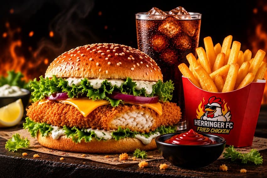 Backfisch Burger Menü